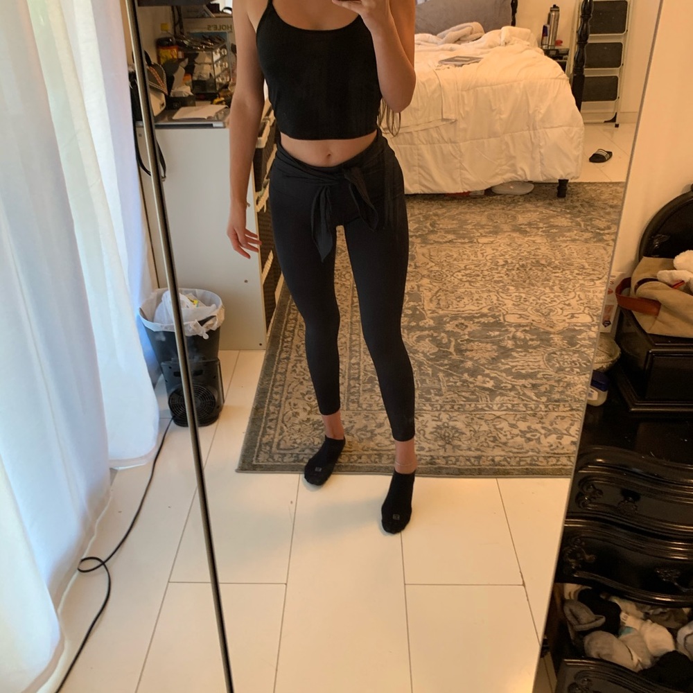 black leggings with tie size small
